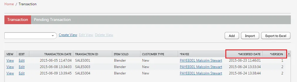 Modified Date and Version Columns