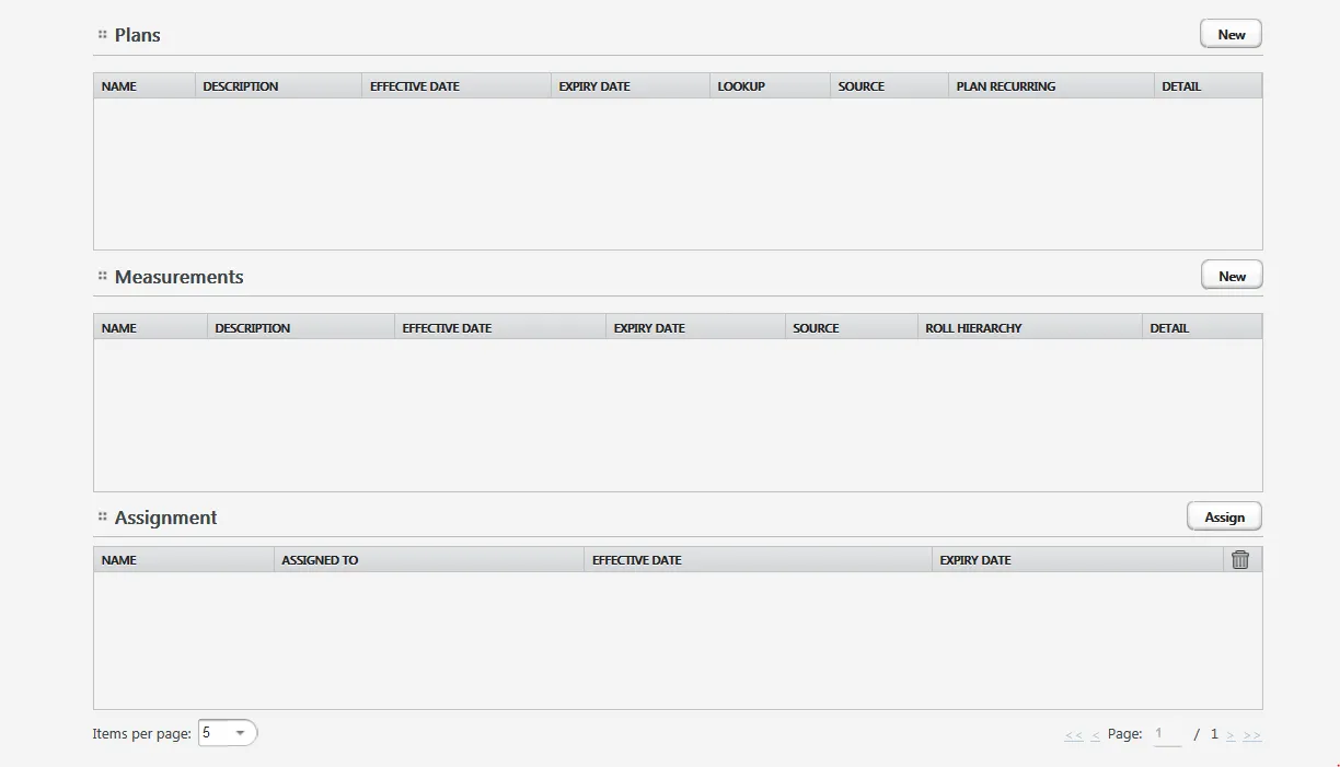 Package Detail Page - Create New Plan and Measurement