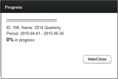Hide/Close Progress Window